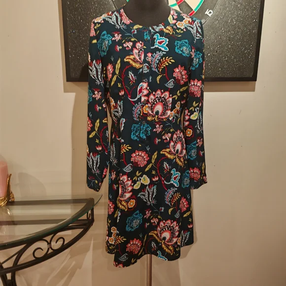 LOFT Floral Garden Shirt Flowy Dress - Picture 4 of 14